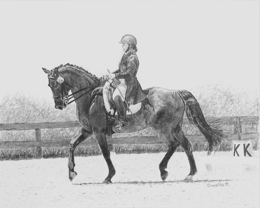 Tyberius Freestyle Dressage Drawing by Quwatha Valentine