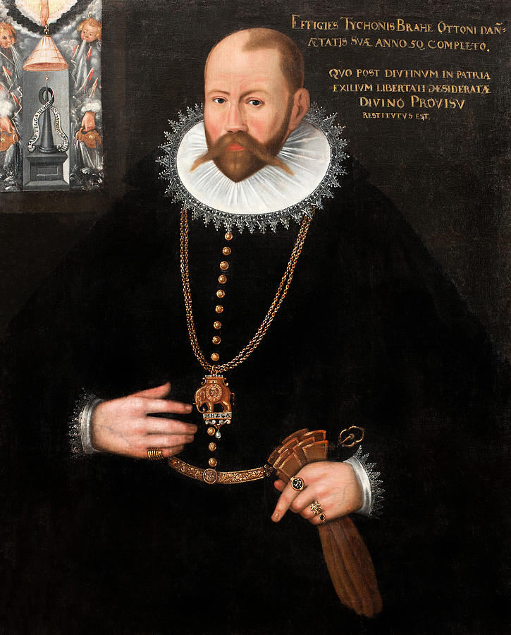 Tycho Brahe Portrait - 1596 Painting by War Is Hell Store