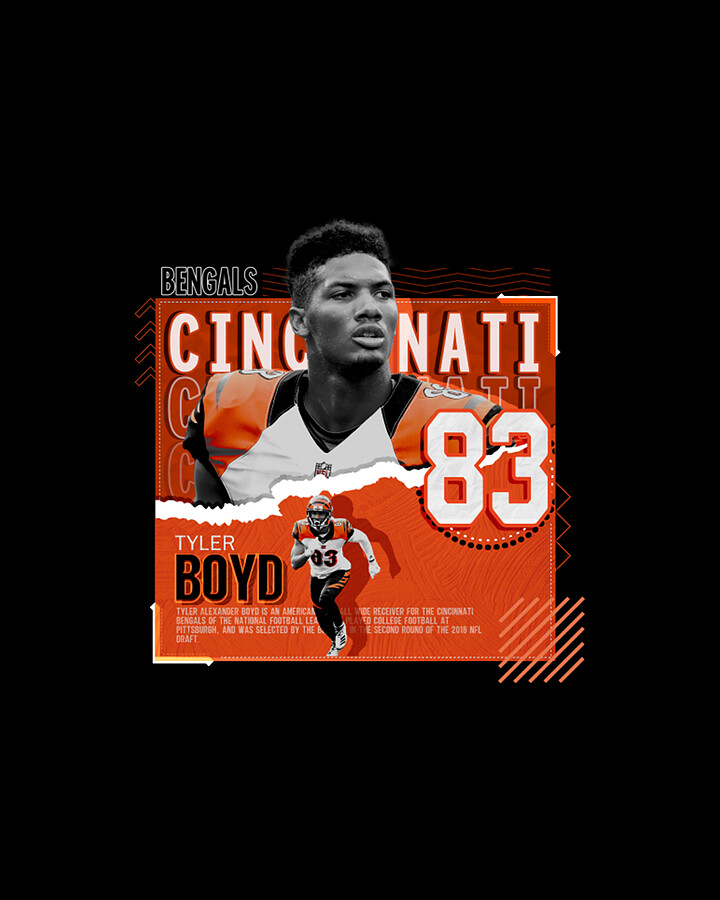 Tyler Boyd Football Digital Art by Kelvin Kent Fine Art America