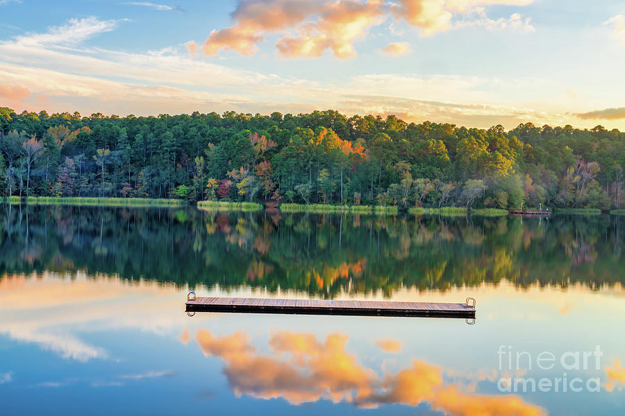 Fall Photograph - Texas Fall Lake Sunset by Bee Creek Photography - Tod and Cynthia
