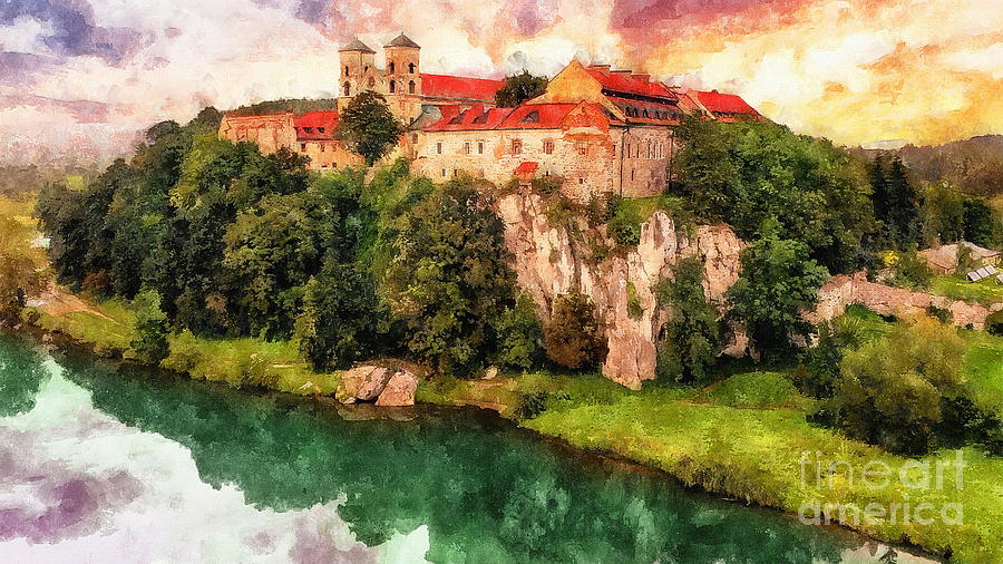 Tyniec, Benedictine abbey. Digital Art by Jerzy Czyz