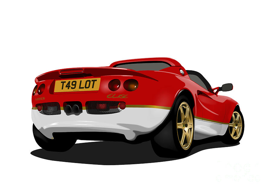 Type 49 Series One Lotus Elise Classic Sports Car - Personalized Digital Art by Moospeed Art