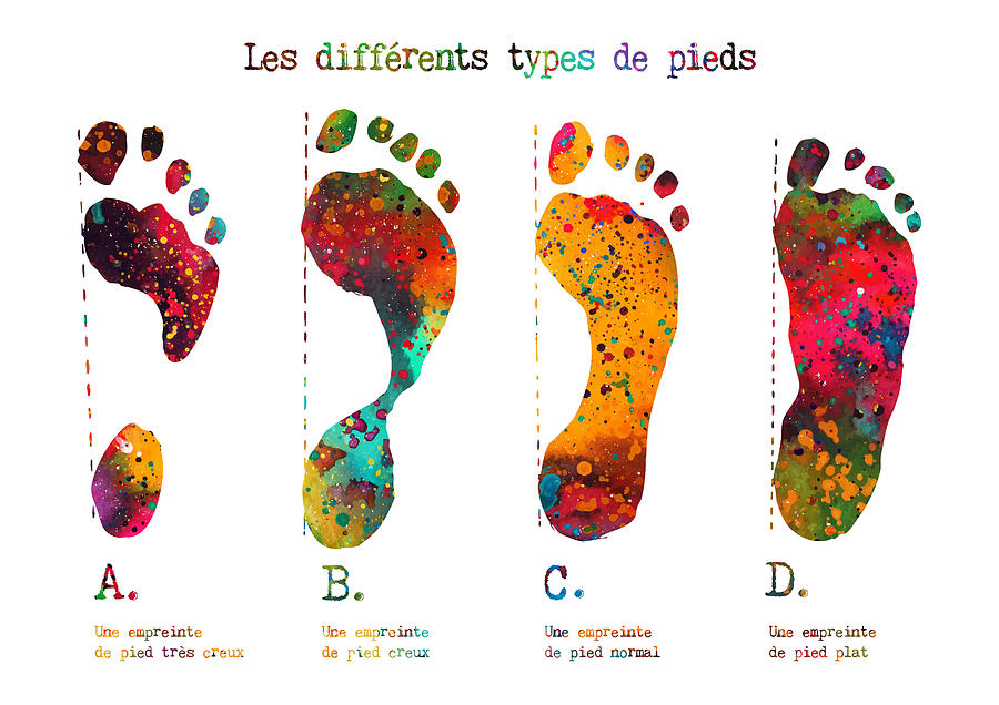 Types of Footprints with French Text Digital Art by Erzebet S - Fine ...