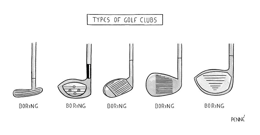Types of Golf Clubs Drawing by Jorge Penne
