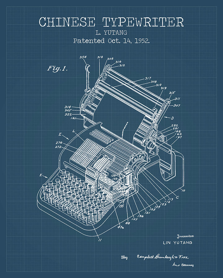 Typewriter blueprints Digital Art by Dennson Creative Pixels