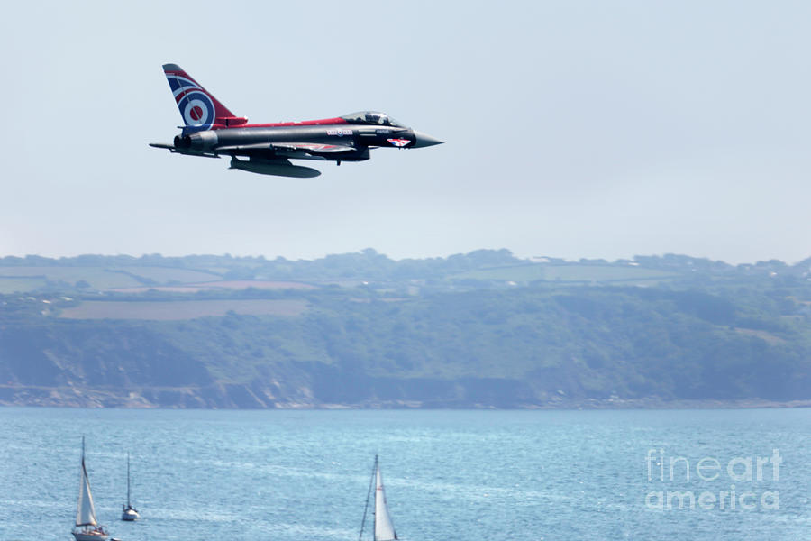 Jet Photograph - Typhoon FGR.Mk 4 Over Falmouth Bay by Terri Waters