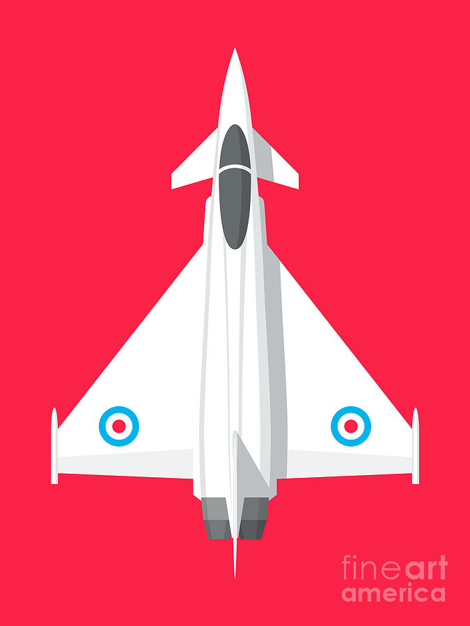 Eurofighter Digital Art - Typhoon Jet Fighter Aircraft - Crimson by Organic Synthesis