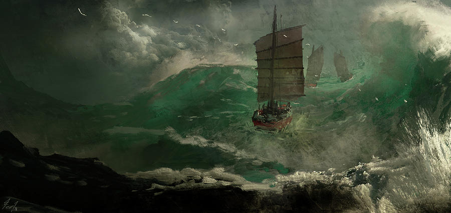 Boat Painting - Typhoon by Joseph Feely