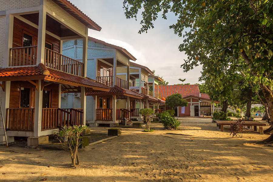 Typical beach villa apartments on Pramuka Island, Thousand Islands ...