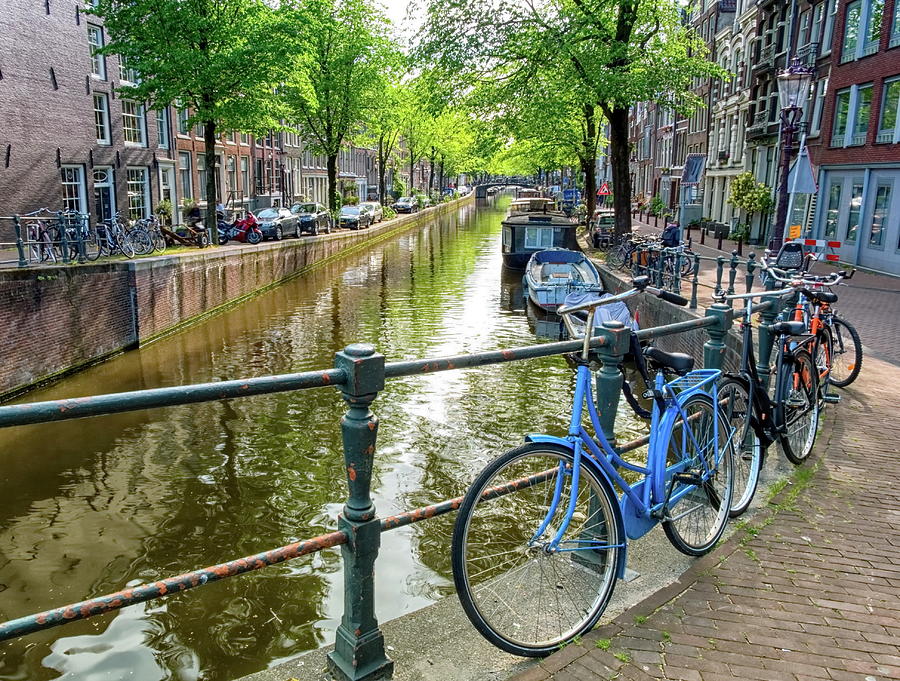 Typical canal and bikes in Amsterdam, Netherlands Photograph by Elenarts - Elena Duvernay photo