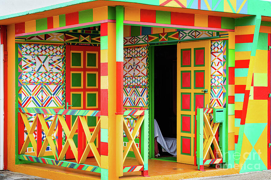 Typical French Caribbean colorful house Photograph by Lyl Dil Creations