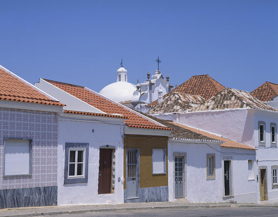 Typical houses, Tavira, Algarve, Portugal Photograph by P A Thompson