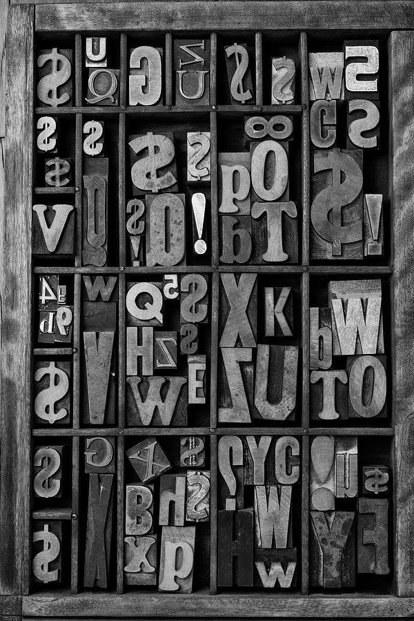 Typography Block Letters In Black And White Photograph By Garry Gay Fine Art America 7031