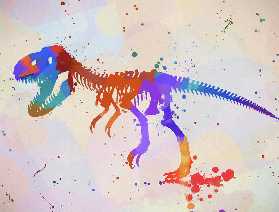 Tyrannosaurus Color Splash Painting by Dan Sproul