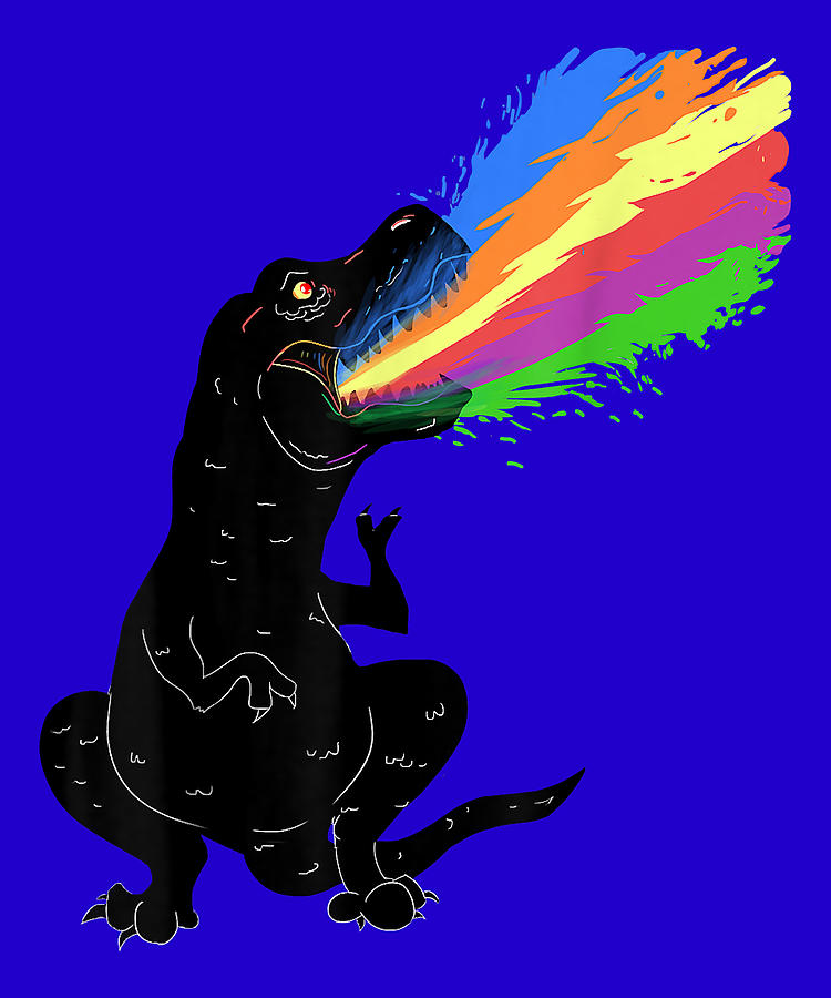 Tyrannosaurus Rex Shooting Rainbow Laser Dinosaur Digital Art by Igii ...