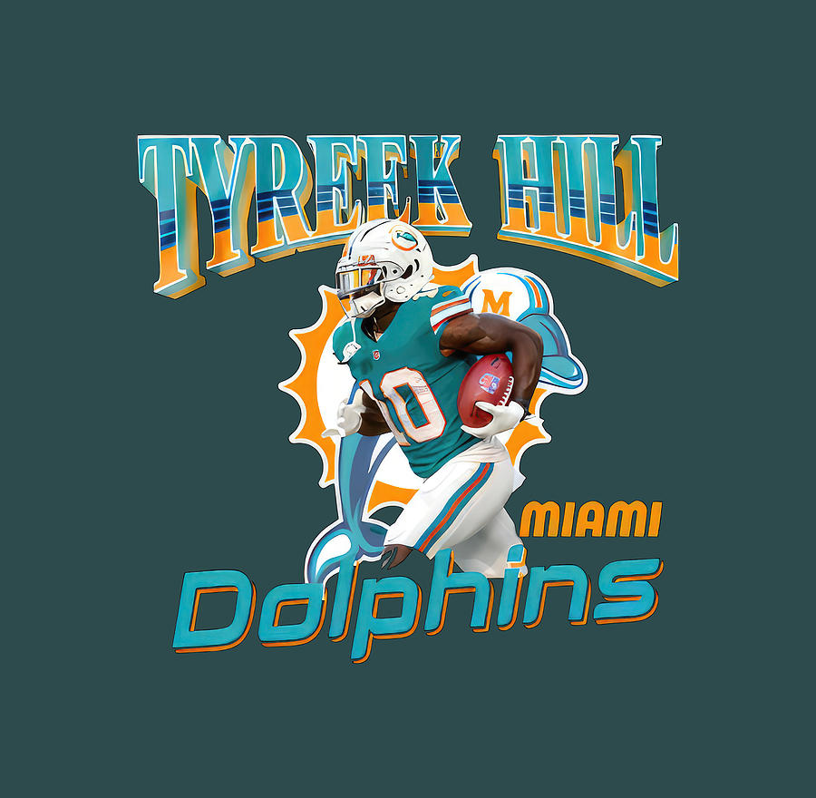 Dan Marino Digital Art - Tyreek Hill Dolphins by Frank Clee