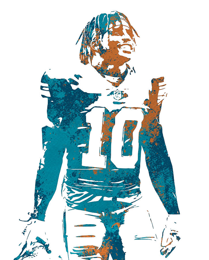 Tyreek Hill Miami Dolphins Sketch Art 20 Poster by Joe Hamilton