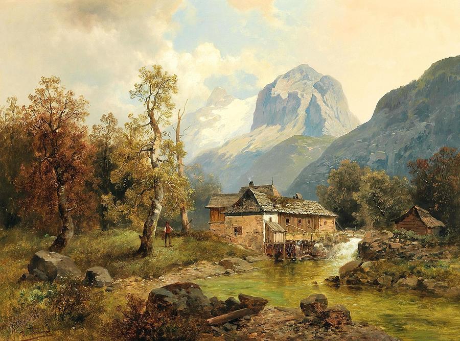 Tyrolean Scene Drawing by Josef Thoma Austrian - Fine Art America