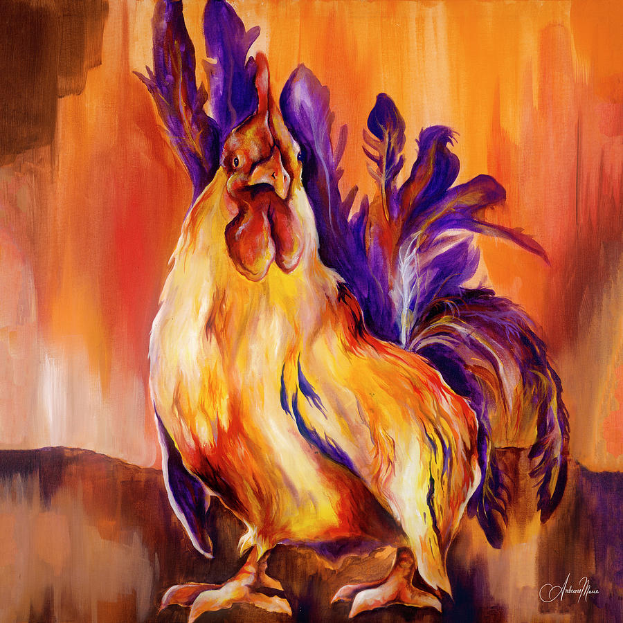 Rooster Painting - Tyson by Amberose Marie