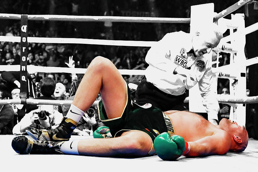 Tyson Fury Goes Down Mixed Media by Brian Reaves