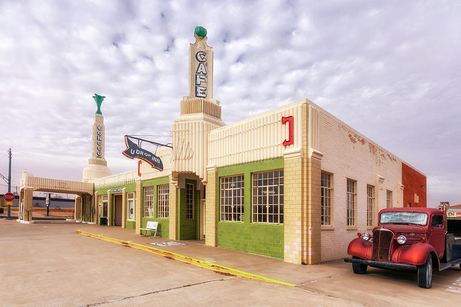 U Drop Inn - Route 66 - Shamrock Texas  Photograph by Susan Rissi Tregoning