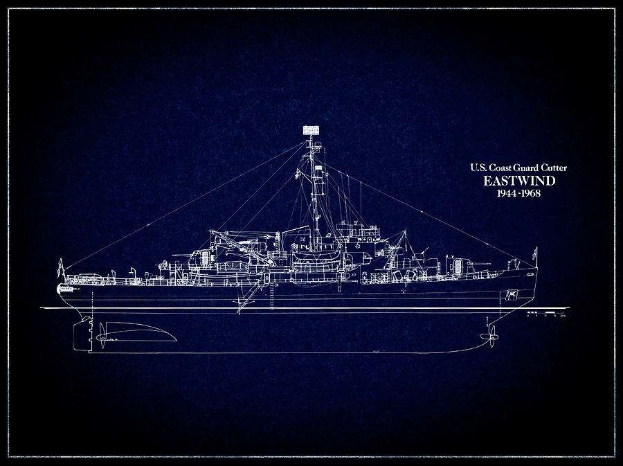 U. S. Coast Guard Cutter Icebreaker EASTWIND Blueprint Digital Art by ...