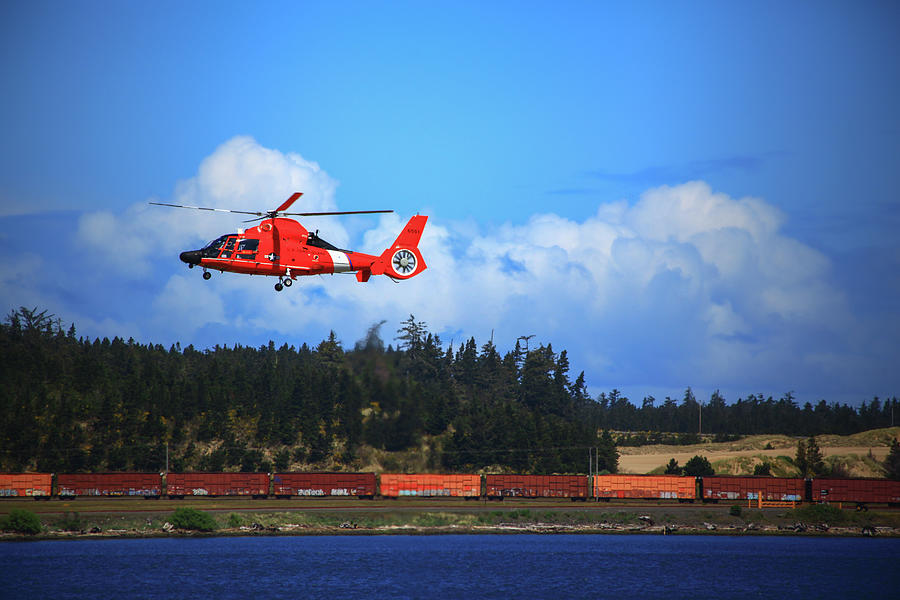 U S Coast Guard Helicopter Photograph by Sally Bauer