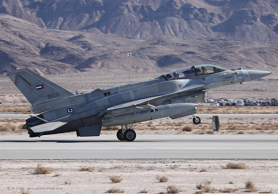 UAE Block 60 F-16 Recovering to Nellis AFB Photograph by Custom Aviation Art