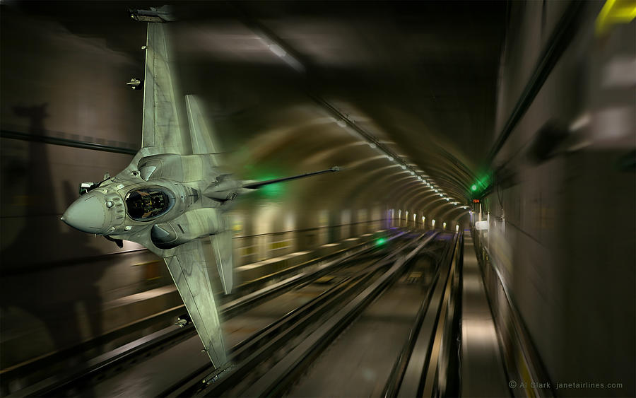 UAE Block 61 F-16E Tunneling Digital Art by Custom Aviation Art