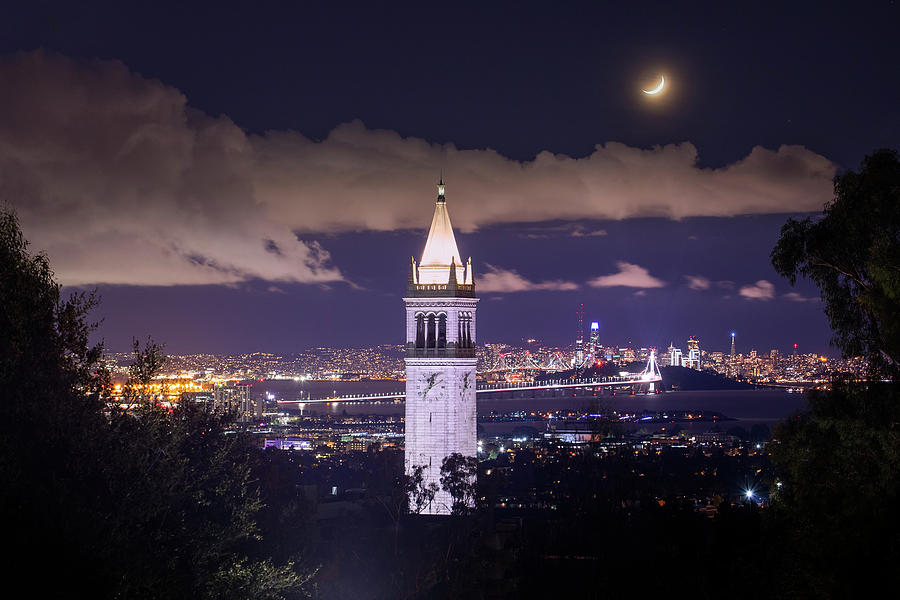 UC Berkeley San Francisco, Crescent Moon Photograph by Vincent James