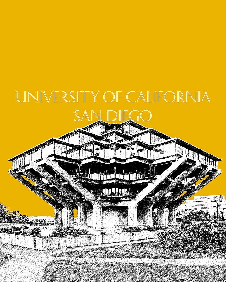 UC San Diego Gold Digital Art by DB Artist