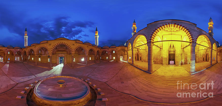 UC Serefeli Mosque of Edirne in Turkey Digital Art by Benny Marty