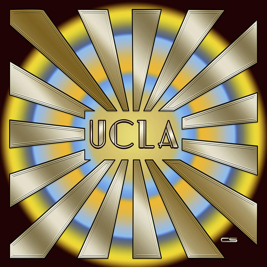 UCLA - Art Deco Rays Digital Art by Chuck Staley