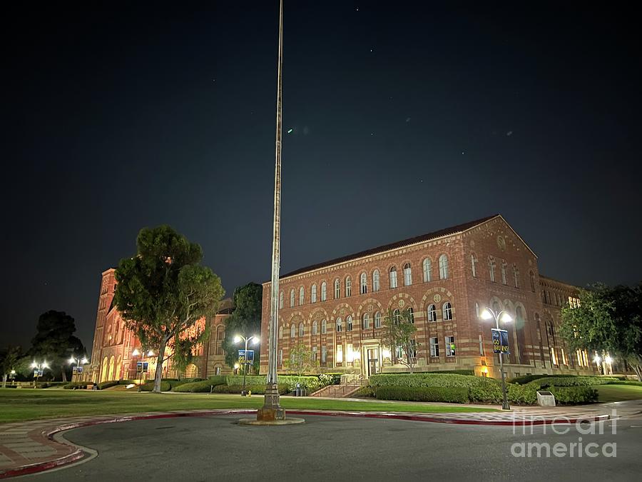 Ucla Royce Hall Haines Hall Dickson Plaza at Night Lights University of California Los Angeles 2022 Photograph by John Shiron