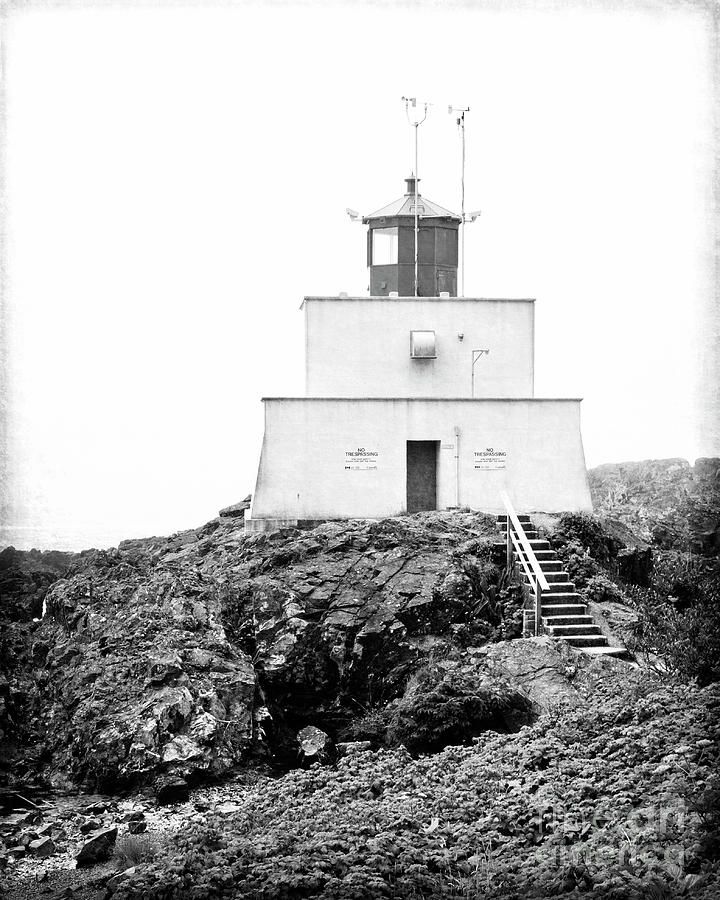 Ucluelet BC Lighthouse Monochrome Photograph by Maria Janicki