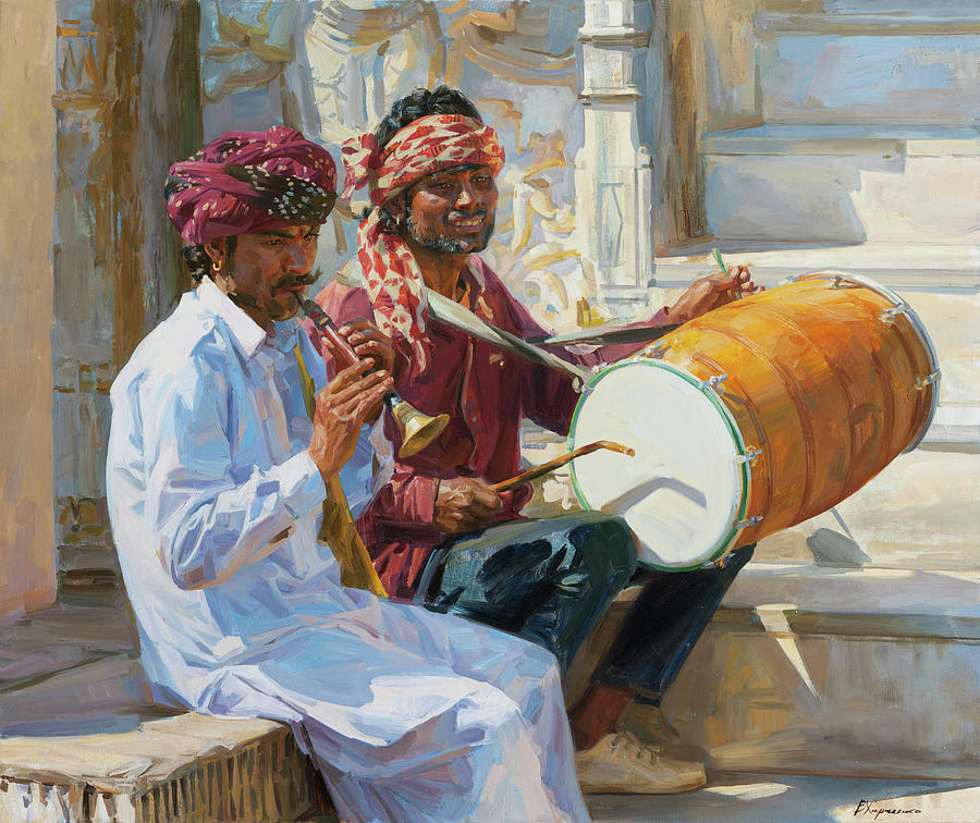 Music Painting - Udaipur music by Victoria Kharchenko