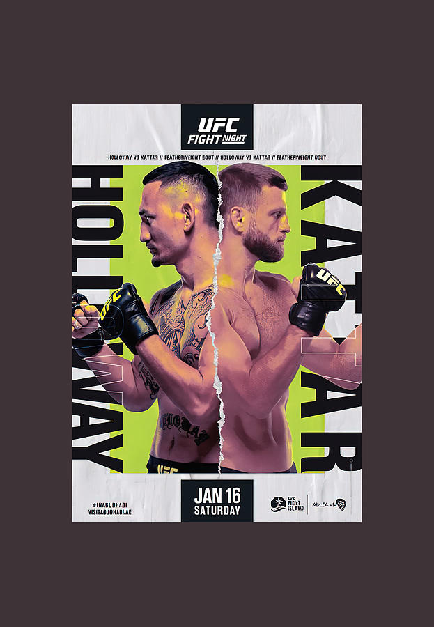 UFC Poster Max Holloway vs Calvin Kattar Tapestry - Textile by Sophie ...