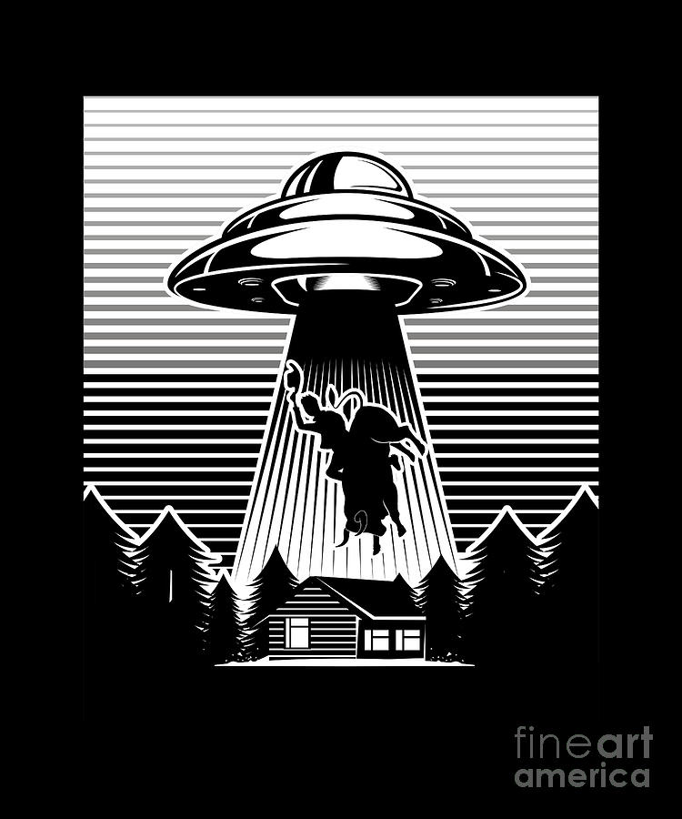 UFO Alien Abduction Bull Riding Cowboy Rodeo Gift Digital Art by Thomas ...