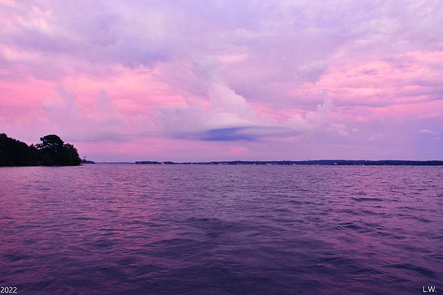 Sunset Photograph - UFO Cloud Over Lake Murray South Carolina by Lisa Wooten