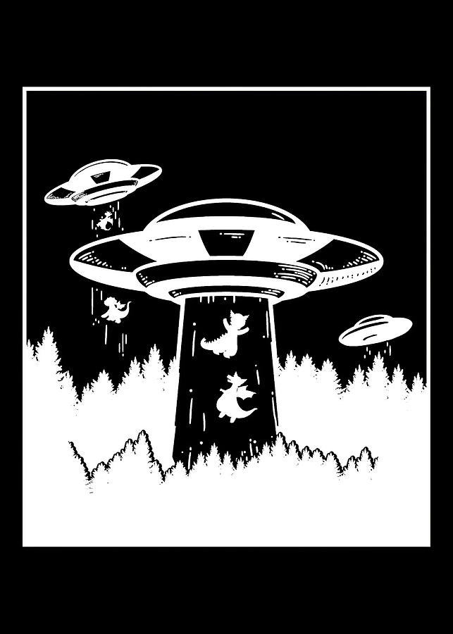 UFO Dragon Abduction Alien Sci Digital Art by Towery Hill | Pixels