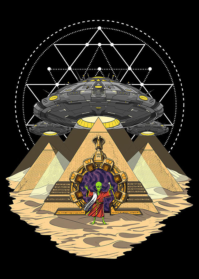 UFO Egypt Alien Abduction UFO Digital Art by Towery Hill - Pixels