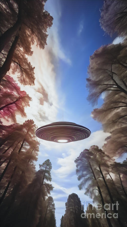 UFO in Nature Digital Art by Timothy OLeary