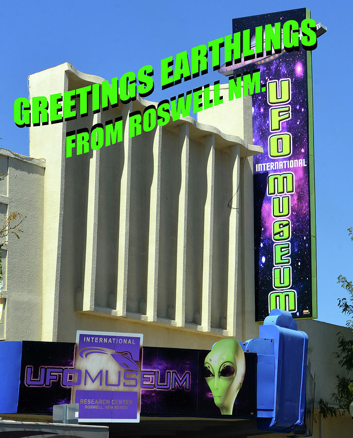 UFO Museum Roswell custom card A Mixed Media by David Lee Thompson