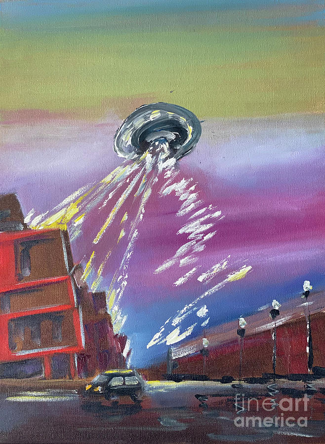 Ufo Over Culver City Painting By Anthony Galeano Fine Art America   Ufo Over Culver City Anthony Galeano 