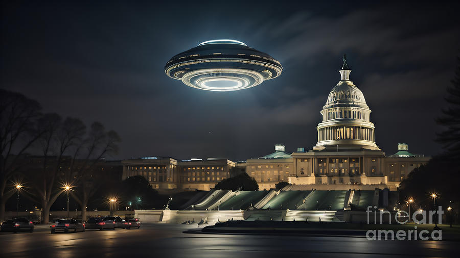 UFO over DC Digital Art by Timothy OLeary