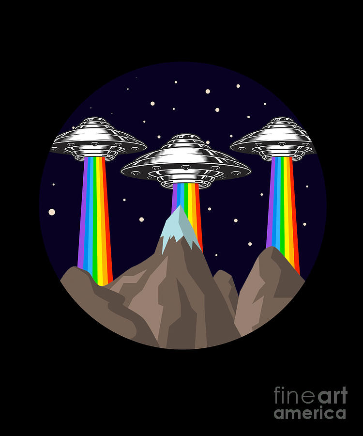 Ufo Rainbow Flying Saucer Aliens Lgbt Gay Pride Gift Digital Art By ...