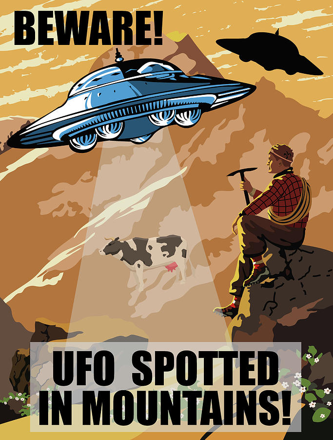 Alien Digital Art - UFO Warning by Long Shot