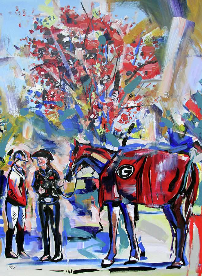 Uga Equestrian Painting by John Gholson
