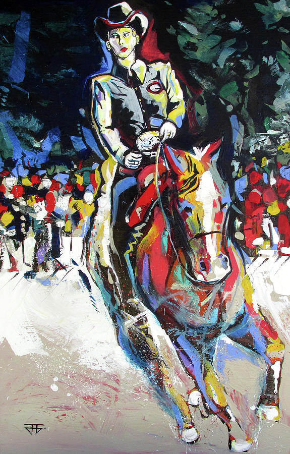 Uga Equestrian Western Painting by John Gholson