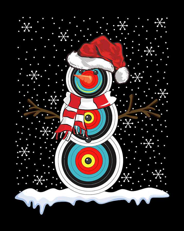 Ugly Christmas Sweater Style Archery Snowman Christmas Digital Art by ...